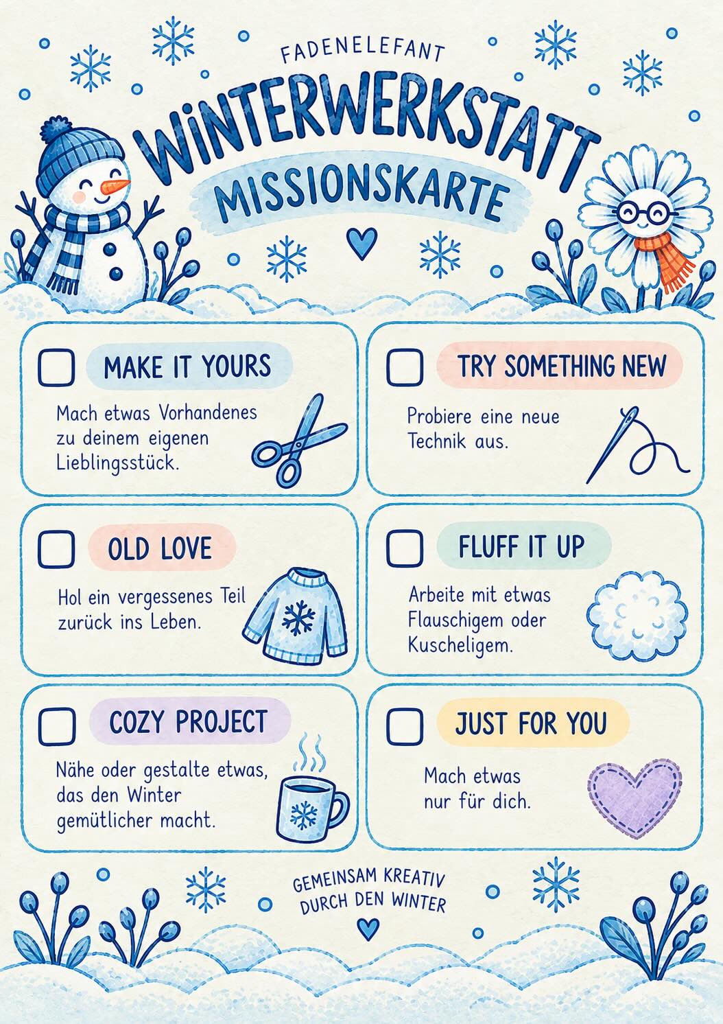 Winterwerkstatt - Das kreative Winter Challenge Kit