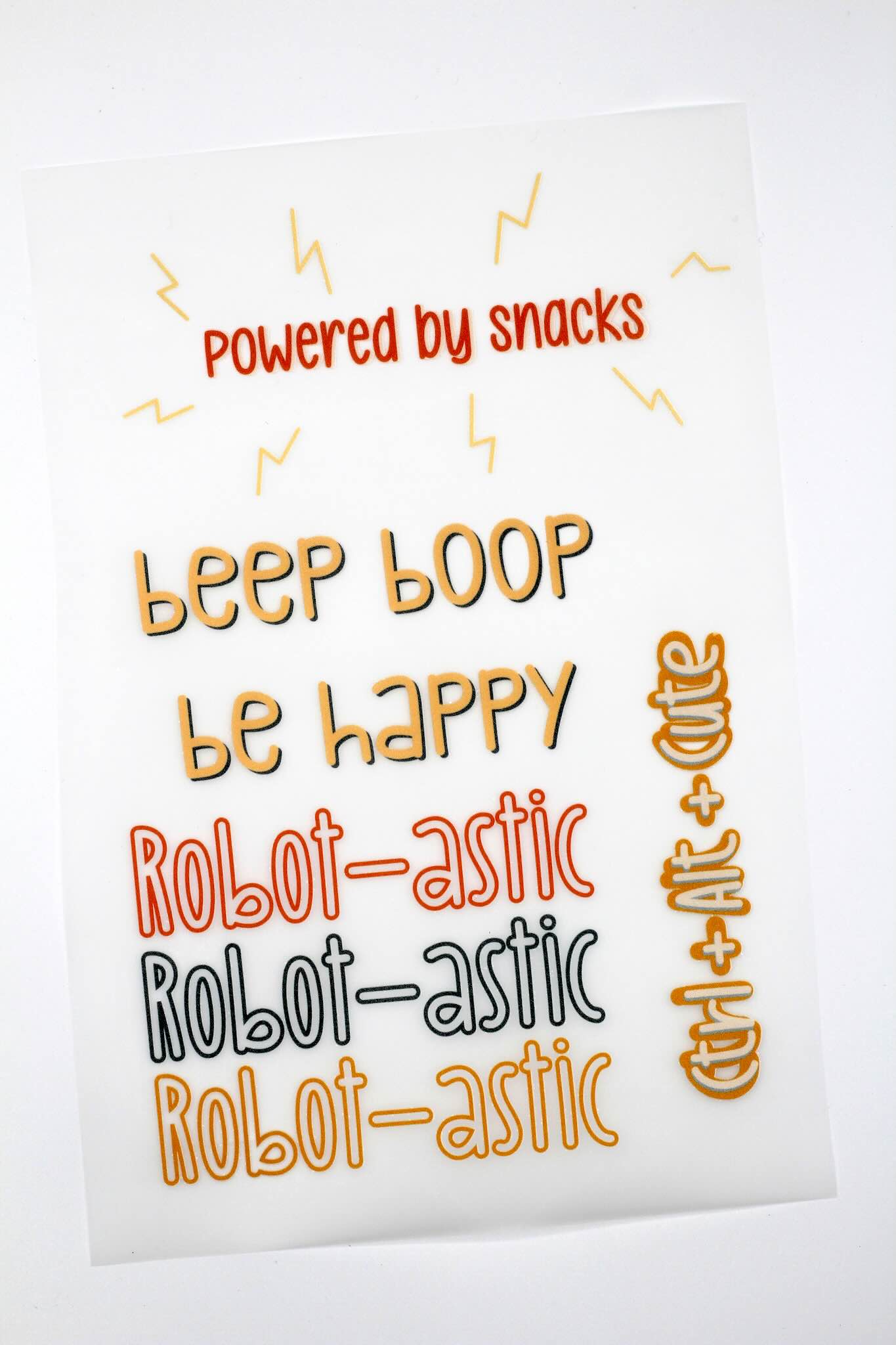 Bügelbildbogen beep boop