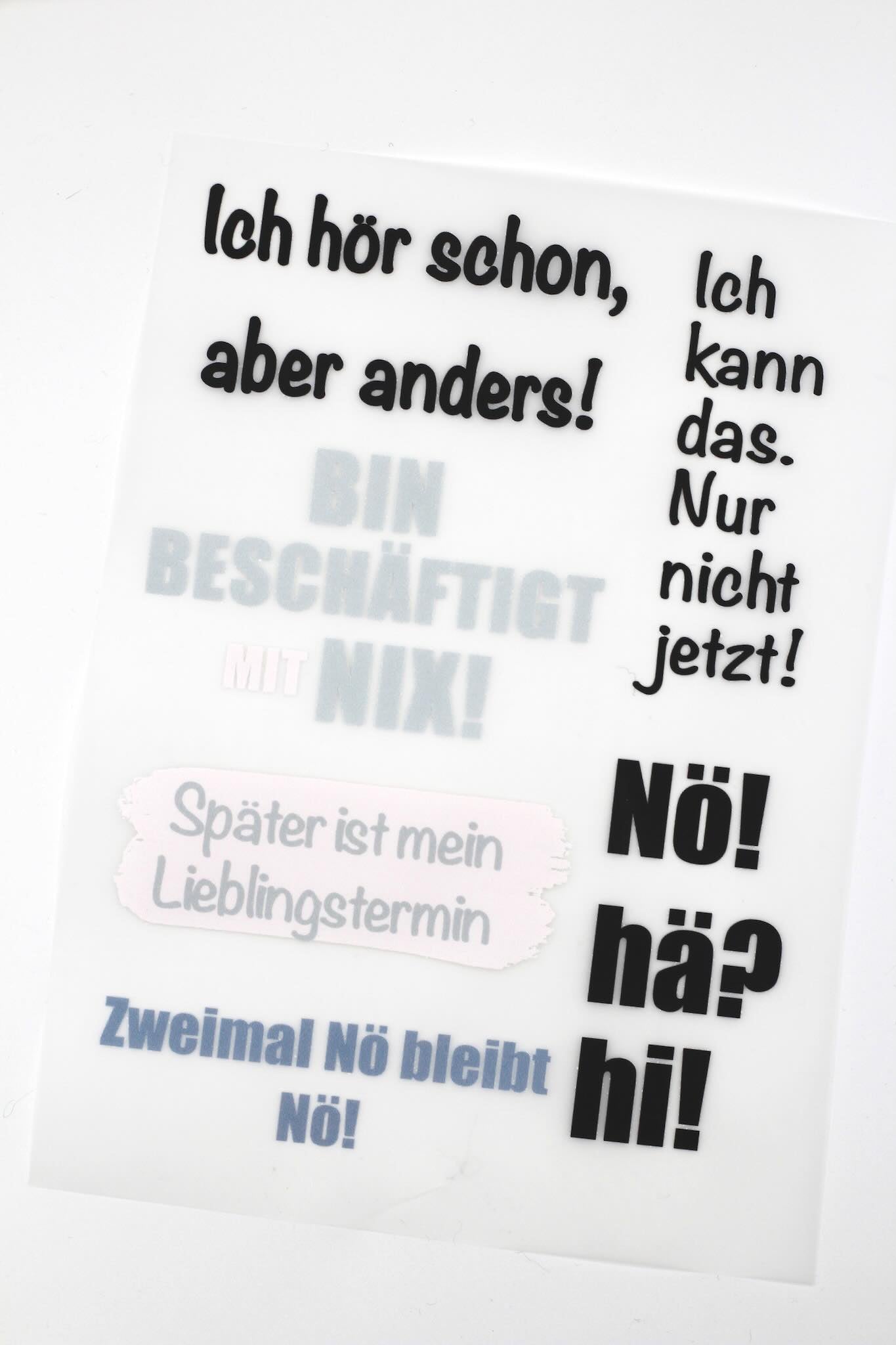 Bügelbildbogen Nö-Party