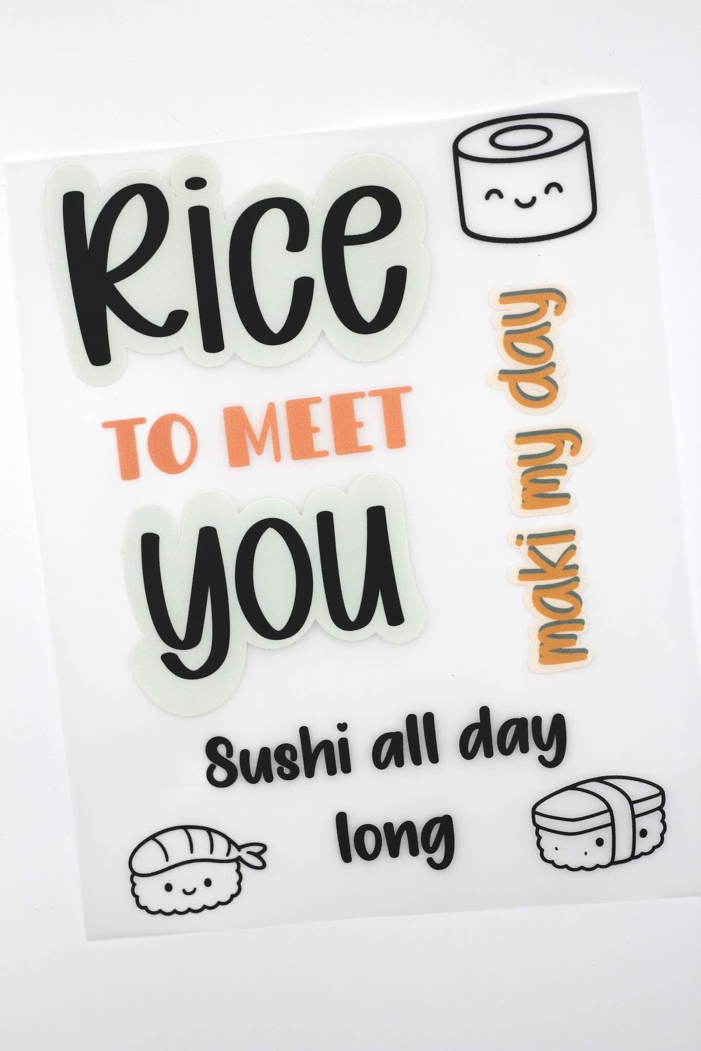 Bügelbildbogen Rice to meet you