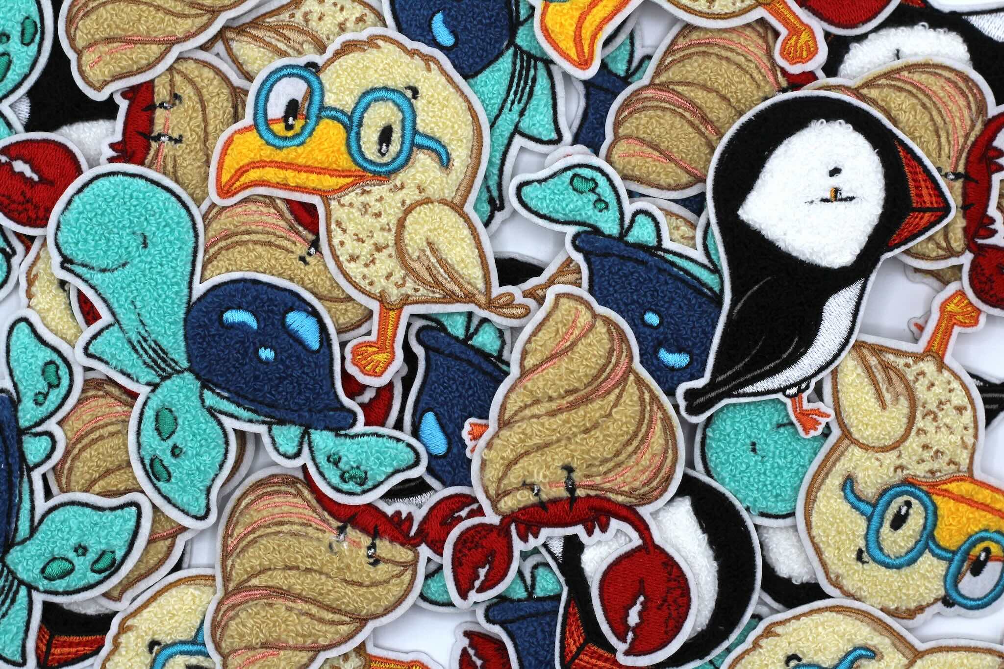 Verschiedene Chenile-Patches