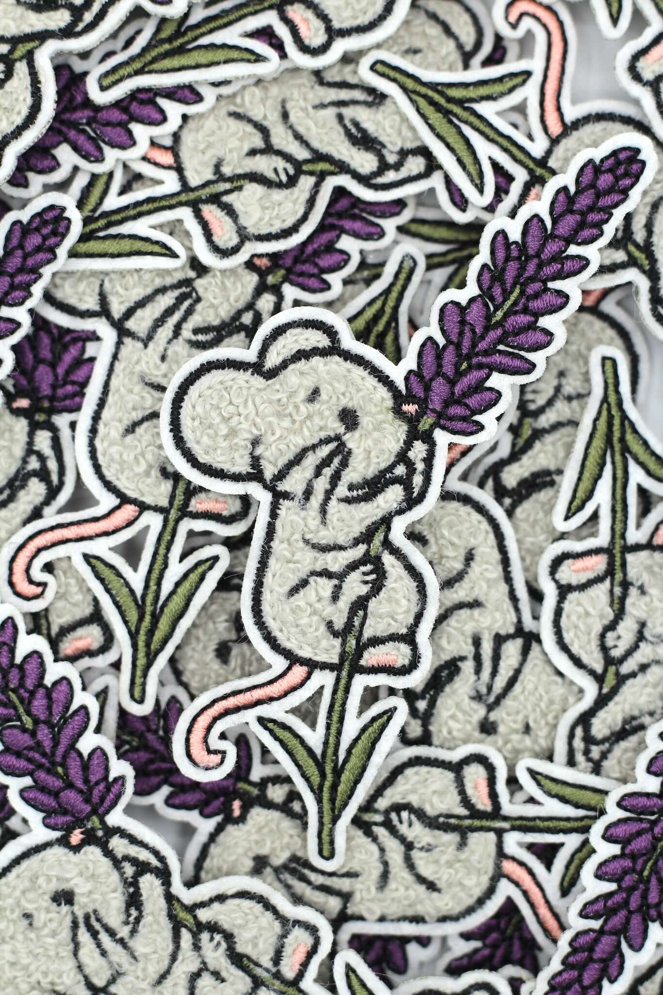 Chenille Patch - Lavendelmaus