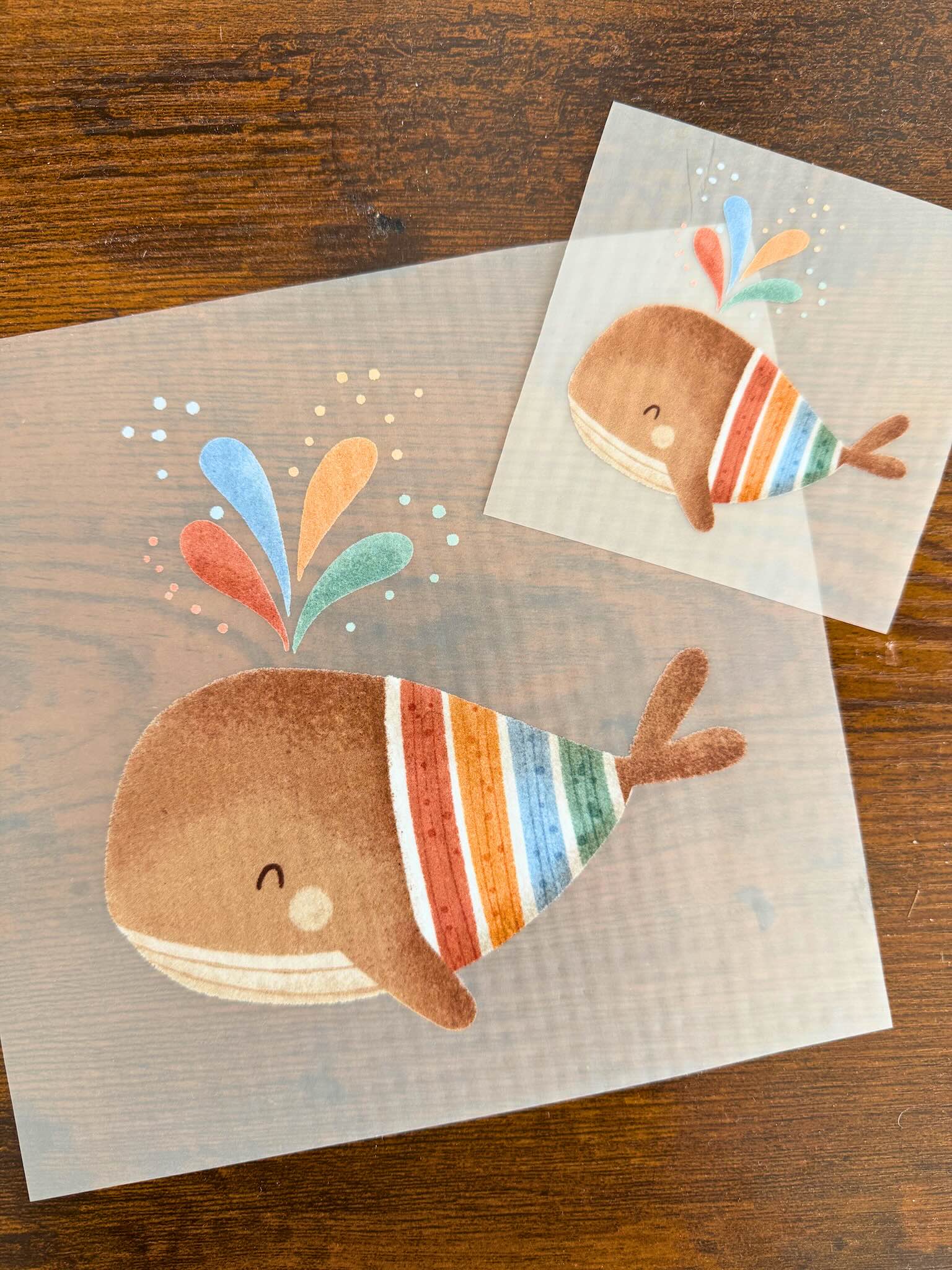 Bügelbild - Bunter Wal