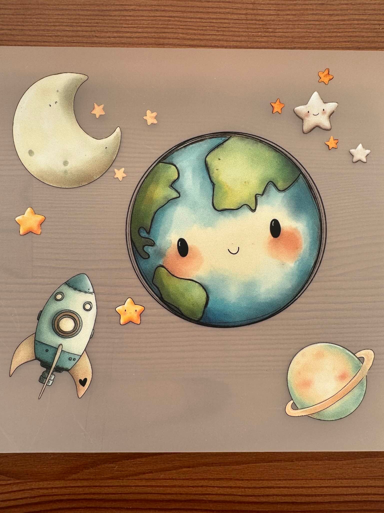 Bügelbild - Hallo Welt