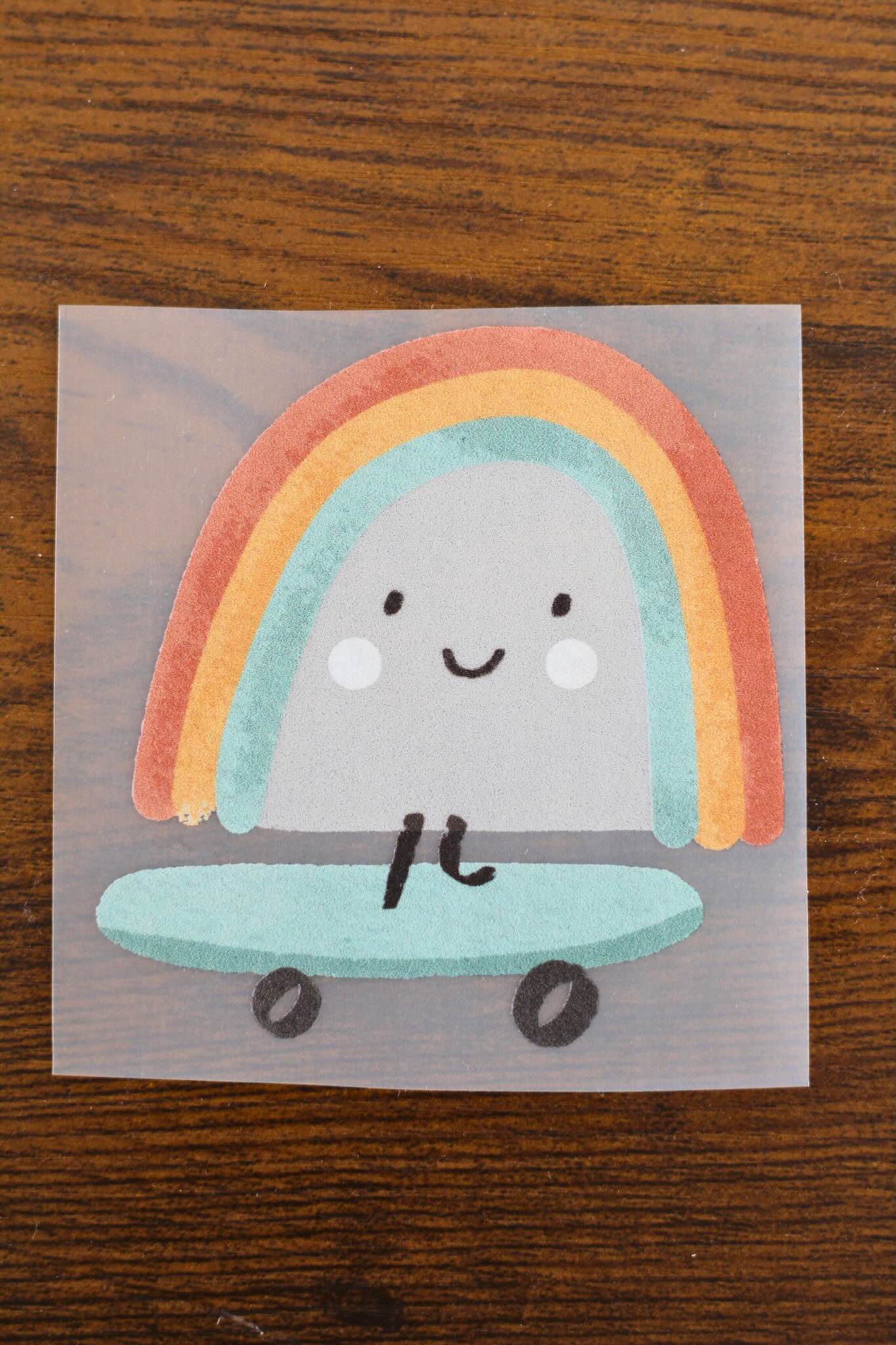 Bügelbild Skater Gang Regenbogen