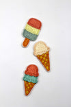 Patches zum Aufbügeln mit verschiedenen Eis-Sorten