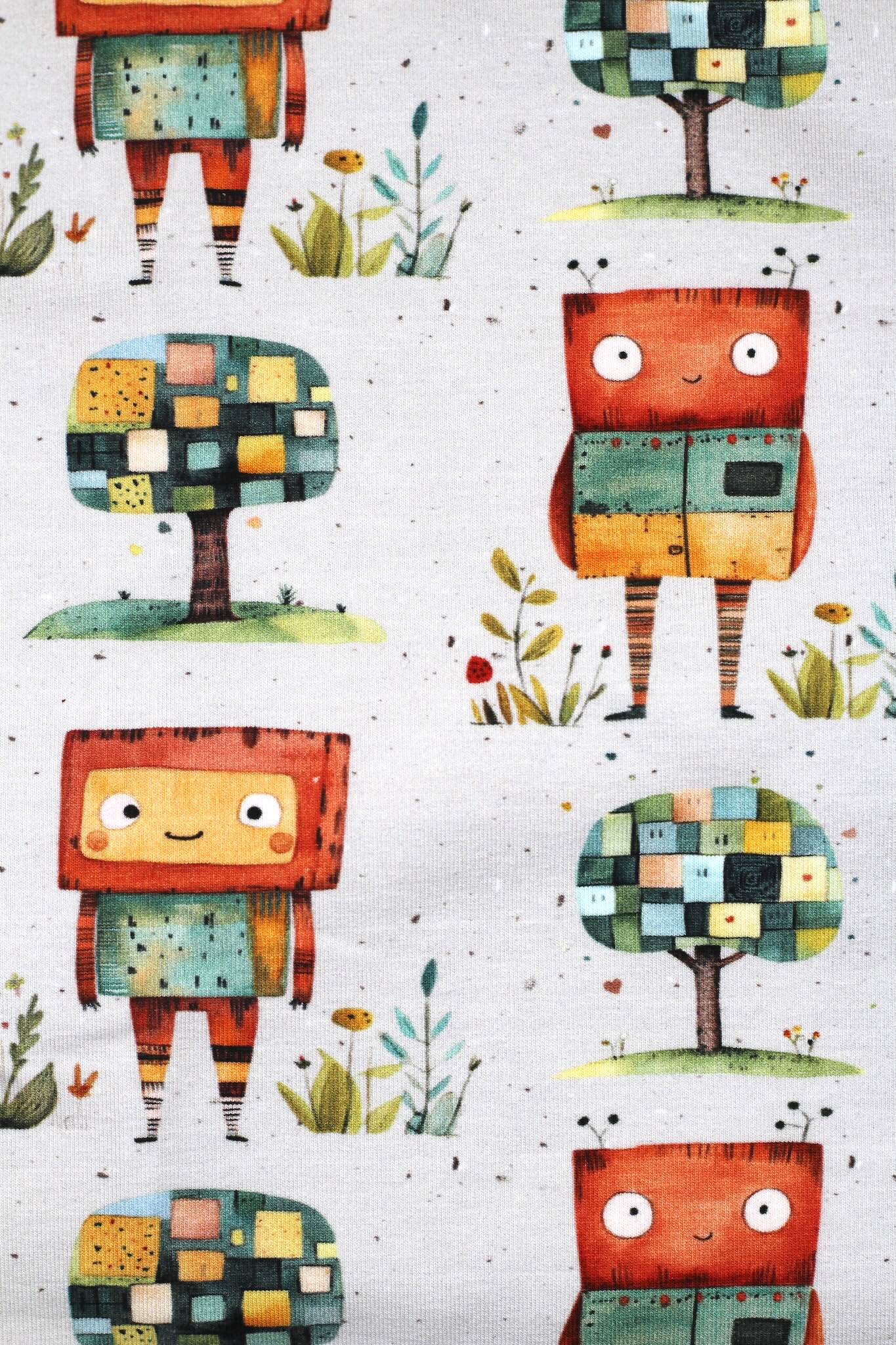 French Terry im Design Roboter