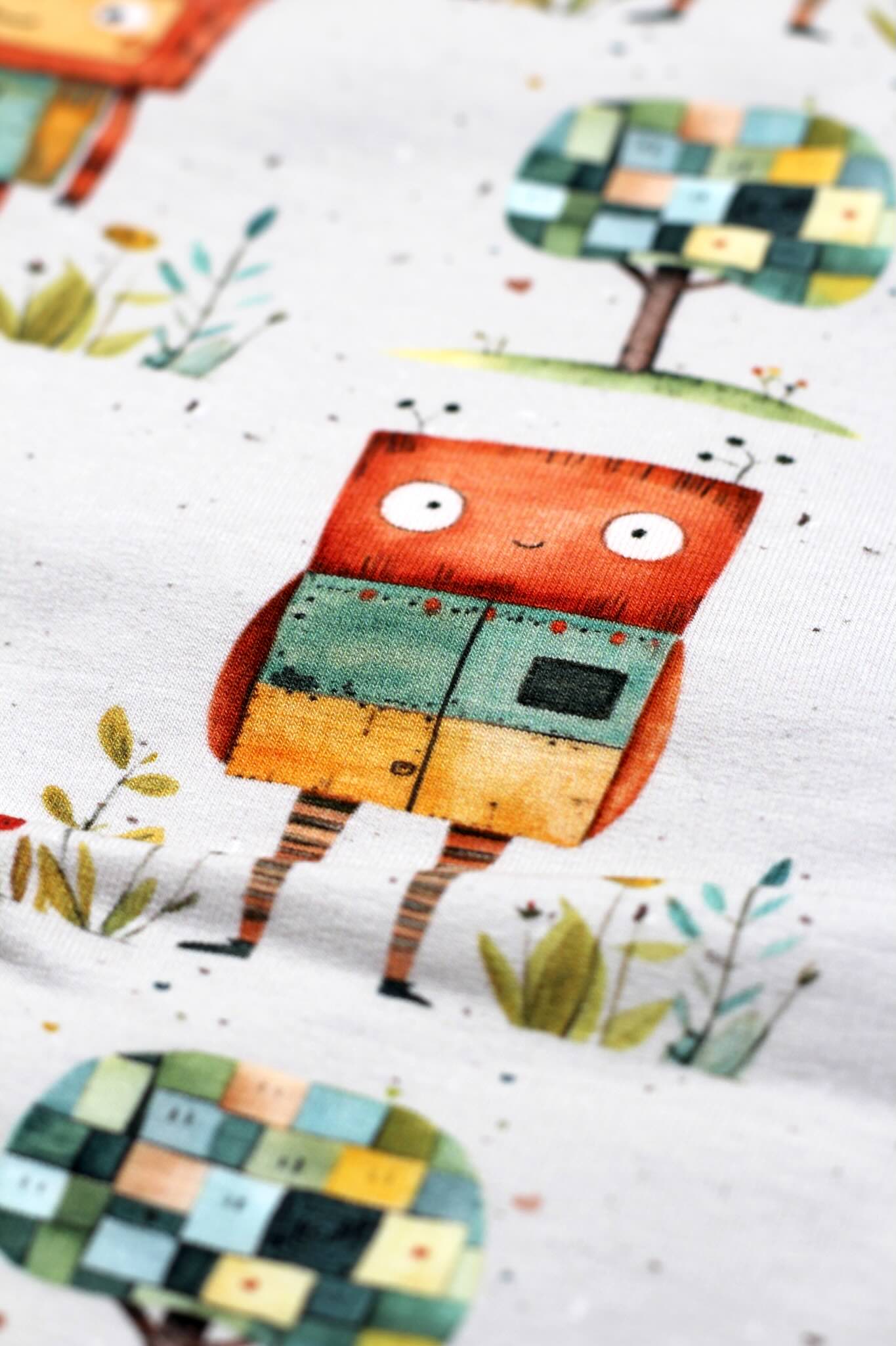 French Terry im Design Roboter