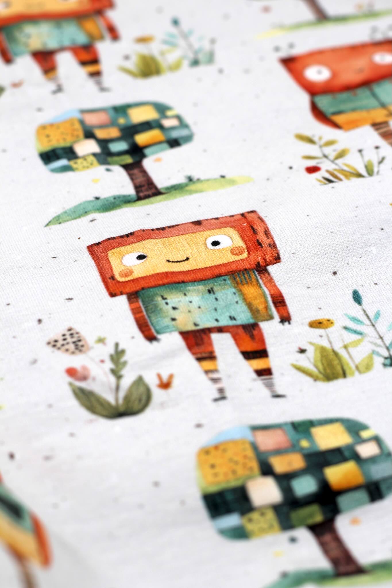 French Terry im Design Roboter