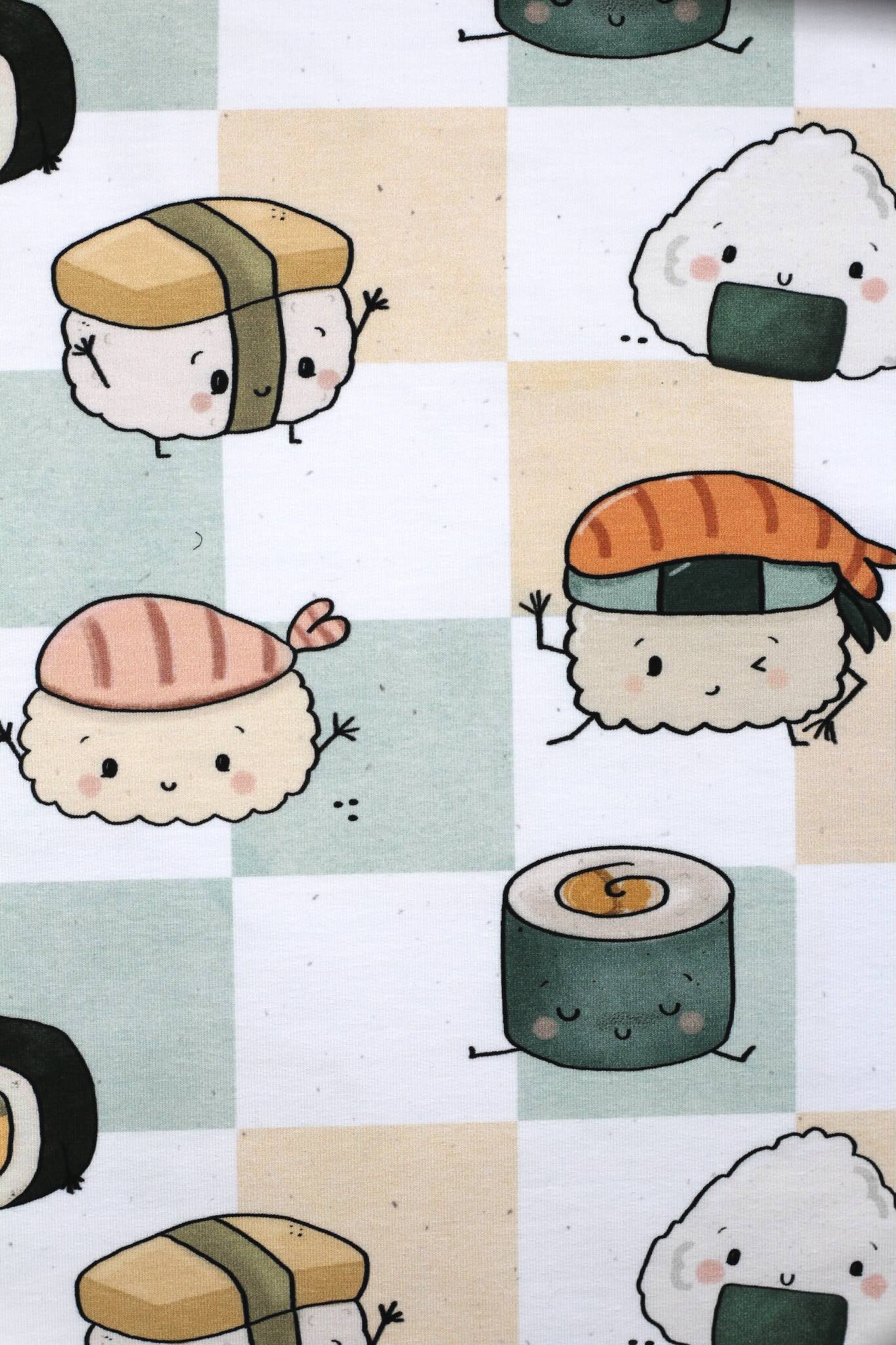 French Terry im Design Sushi-Freunde