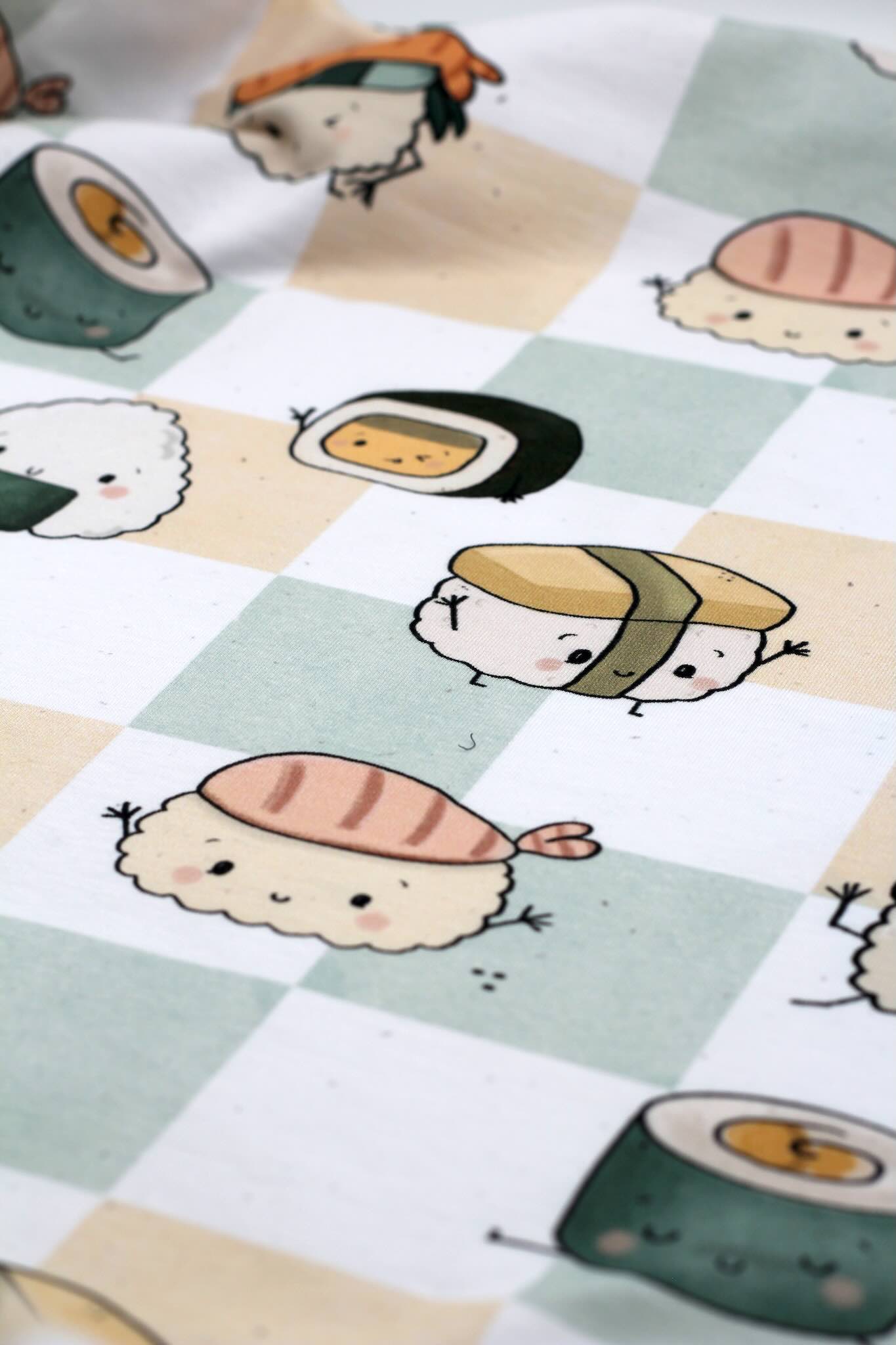 French Terry im Design Sushi-Freunde