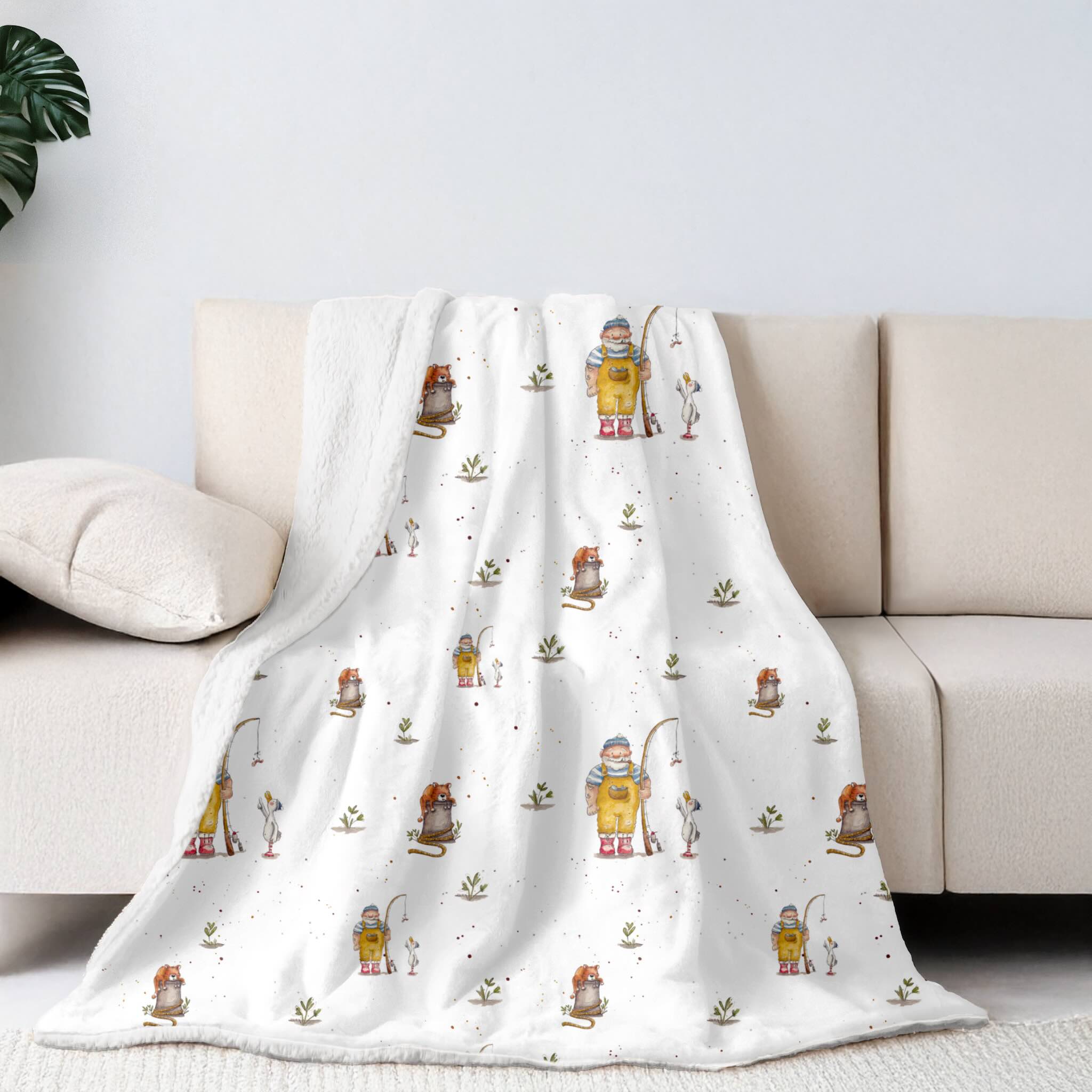 Sherpa-Fleece Decke im Tönn Tüdelhaken Design