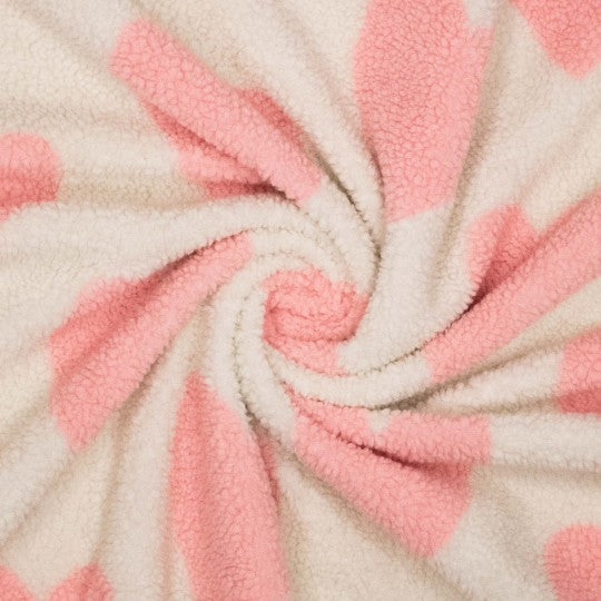 Teddy Plüsch - Herzen Rosa/Weiß