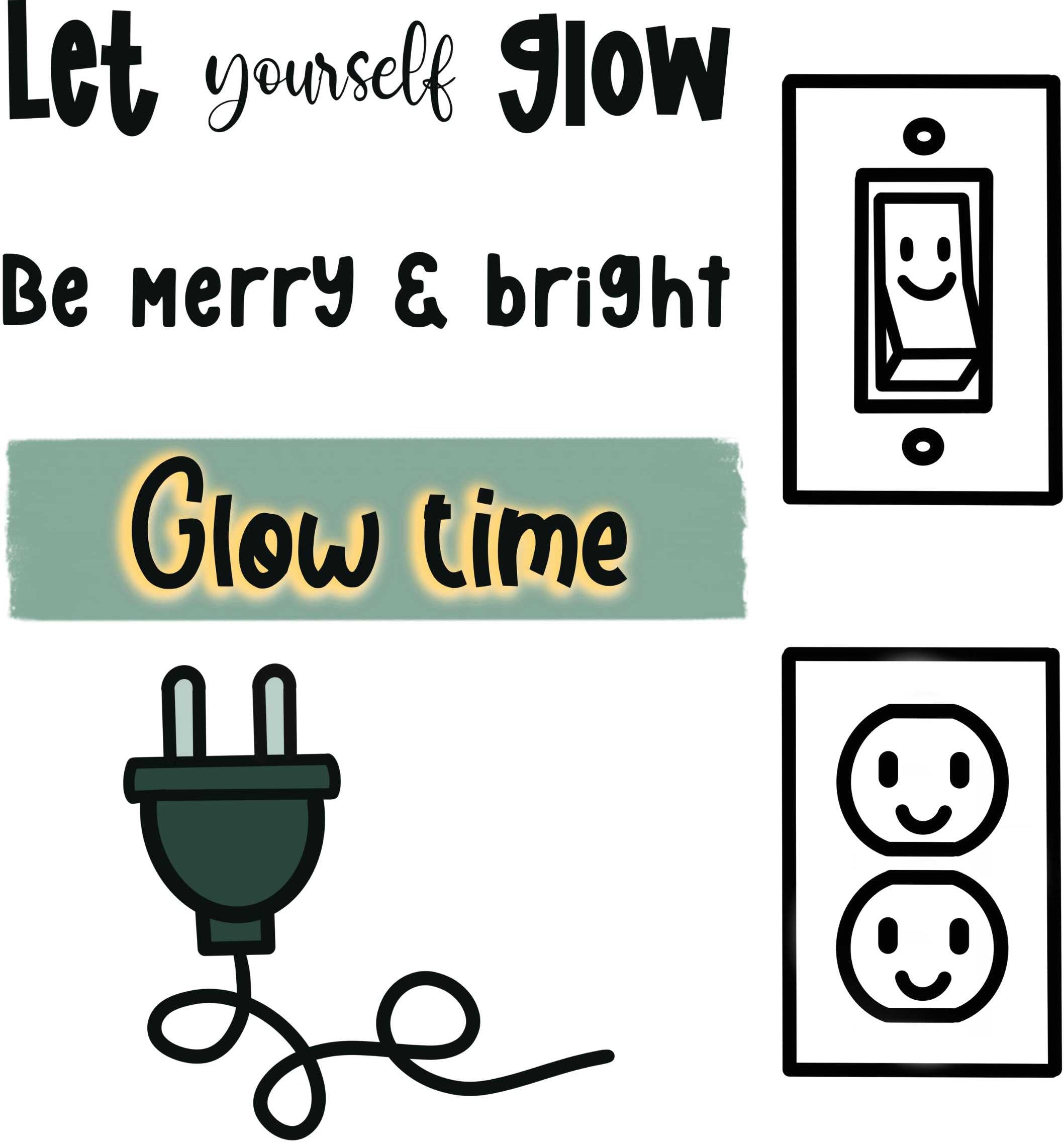 Bügelbildbogen - Let yourself glow