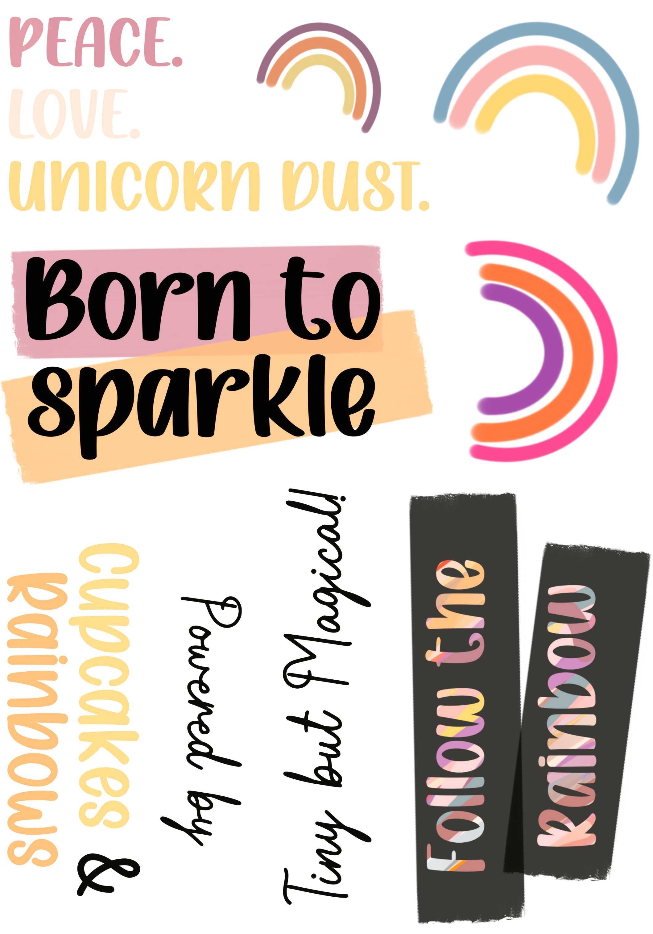 Bügelbildbogen - Rainbow