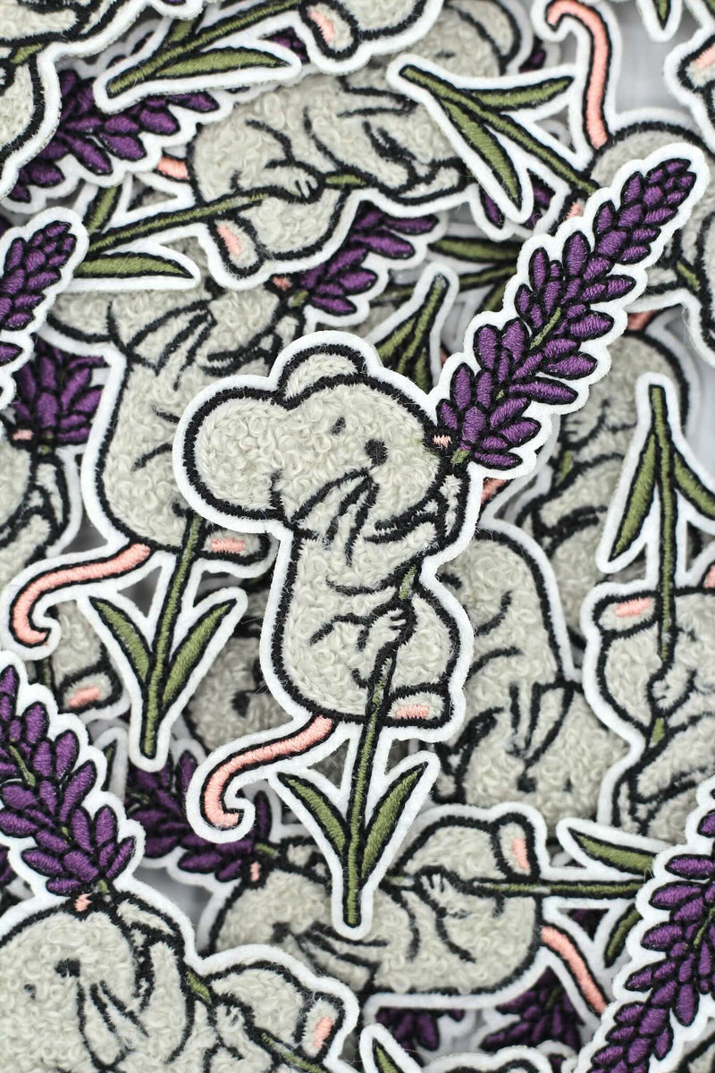 Chenille Patch - Lavendelmaus