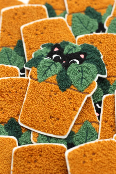 Chenille Patch x Mieli Katze im Topf Detail