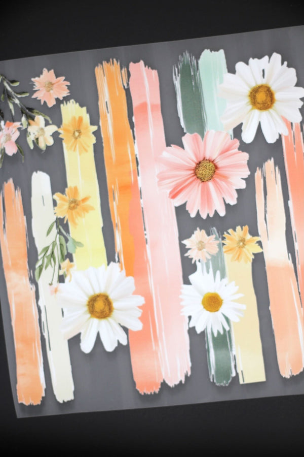 Bügelbild - Blumenstreifen