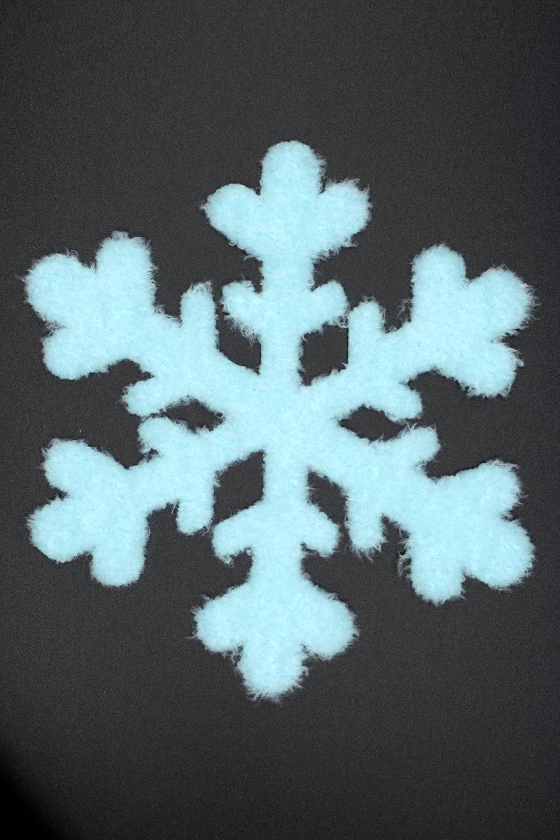 Flauschi Patch - Schneeflocke Blau