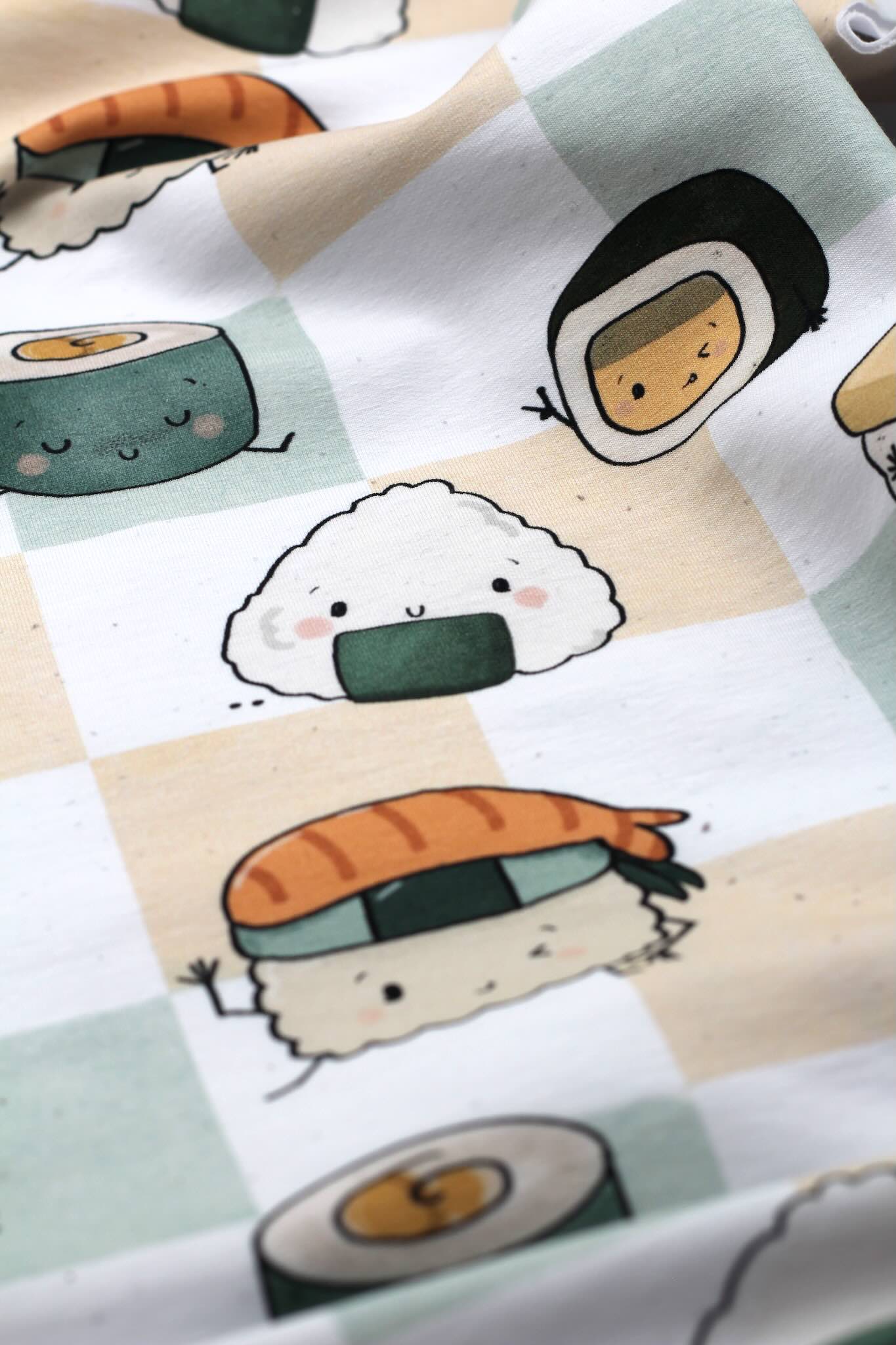 French Terry im Design Sushi-Freunde