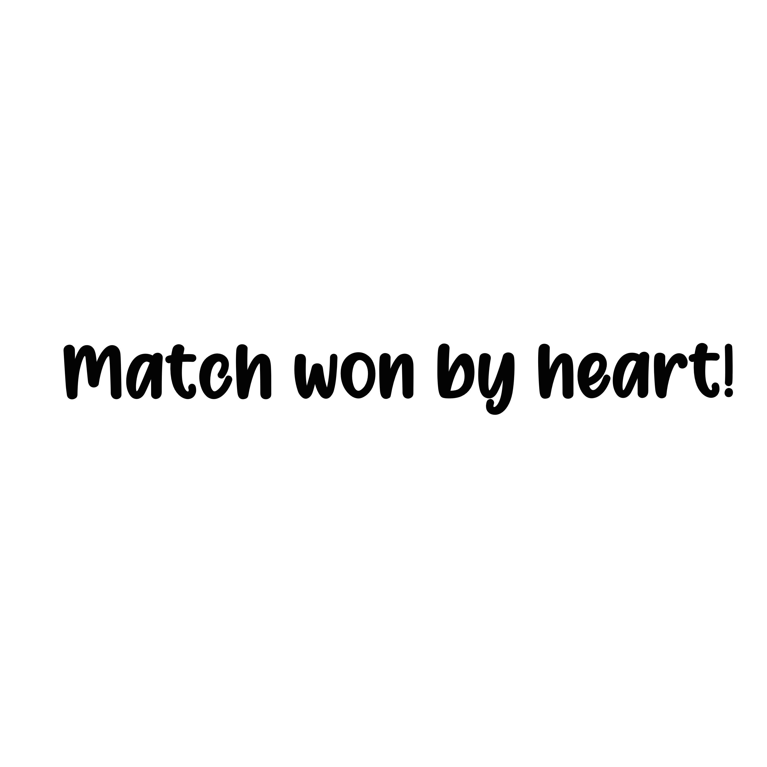 Bügelbild - Match won by heart!