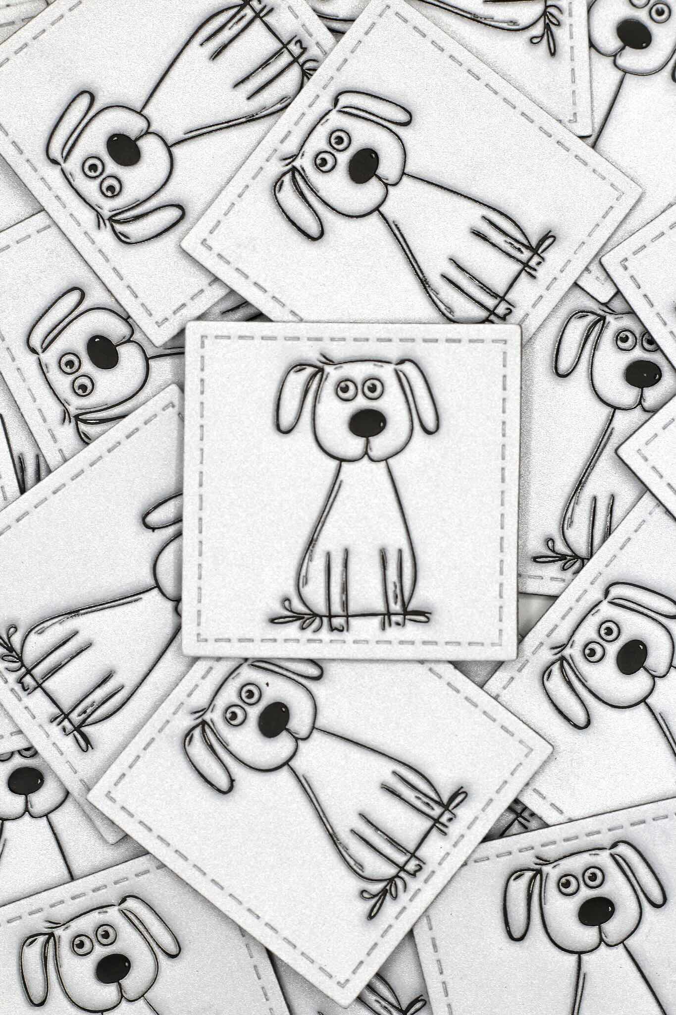 Reflektor Kunstleder Patch Hund