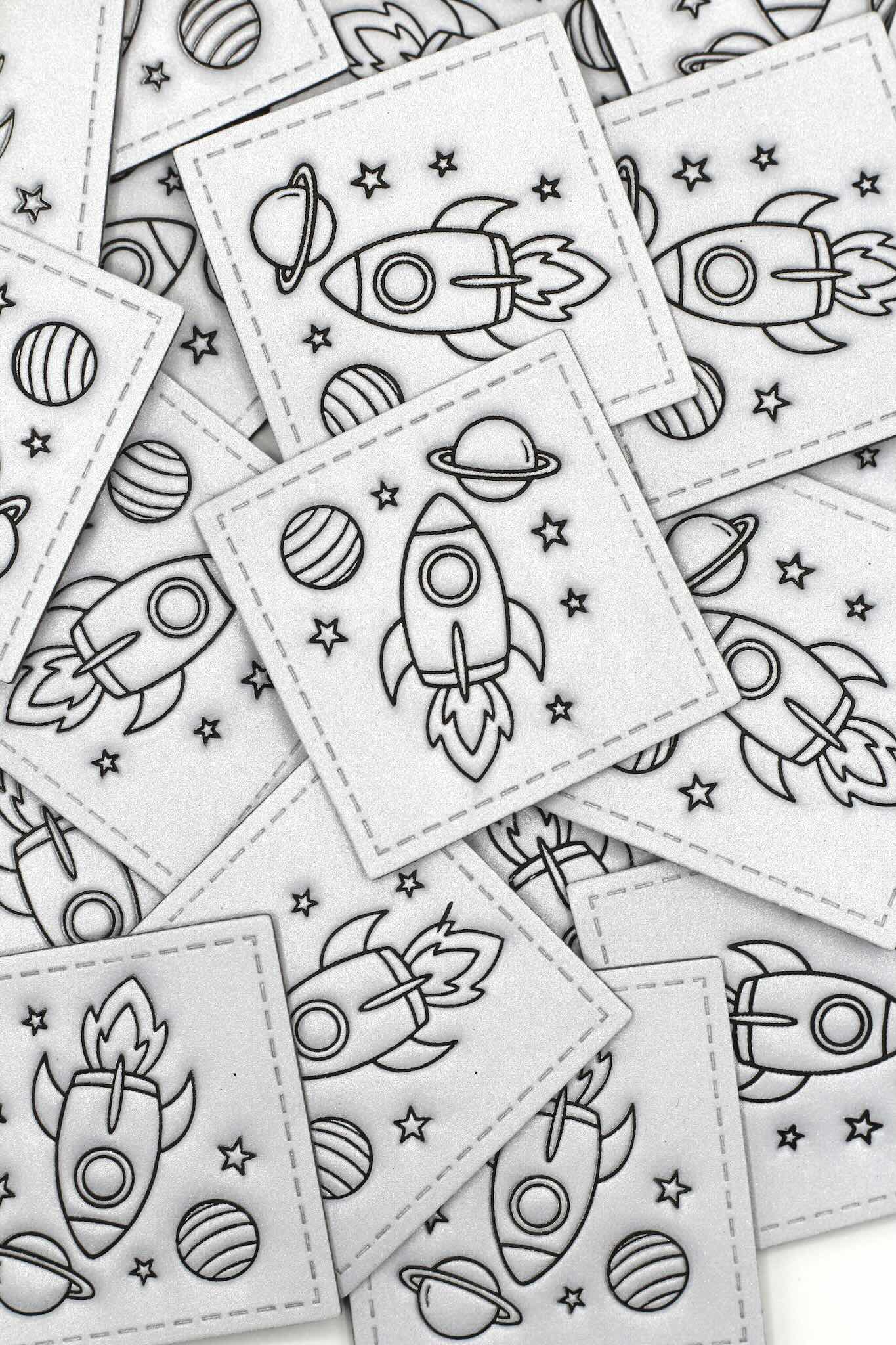 Reflektor Kunstleder Patch Rakete