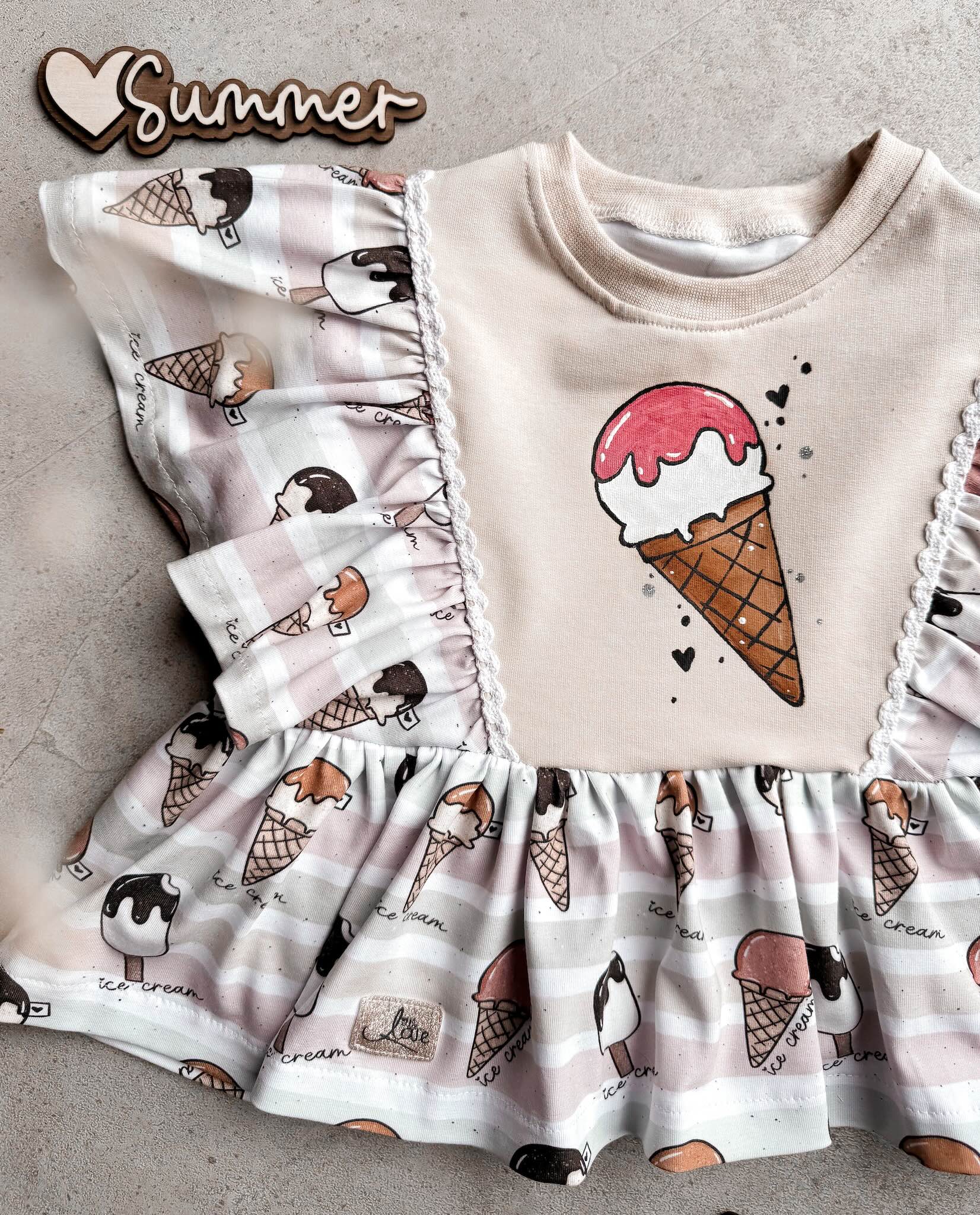 Bio Rib-Jersey - Eiswaffeln