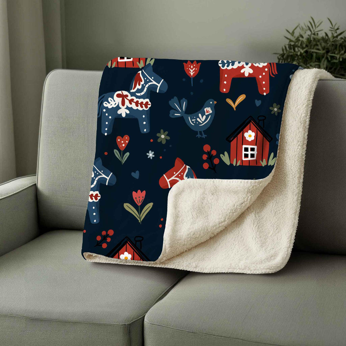 Sherpa Decke im Scandi Love Design