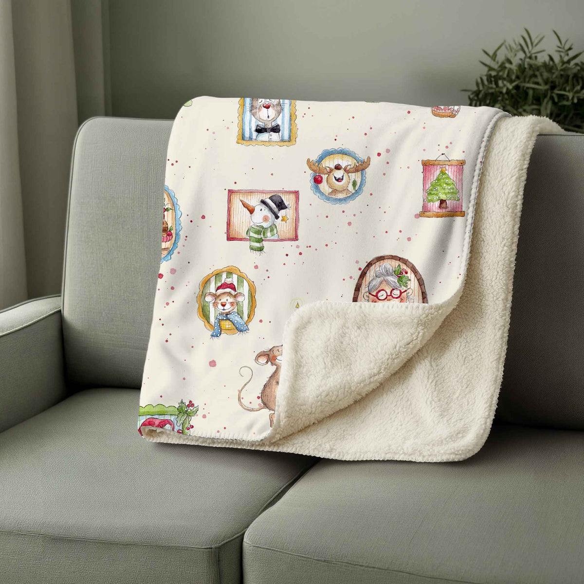 Sherpa Decke im Weihnachtsgalerie Design