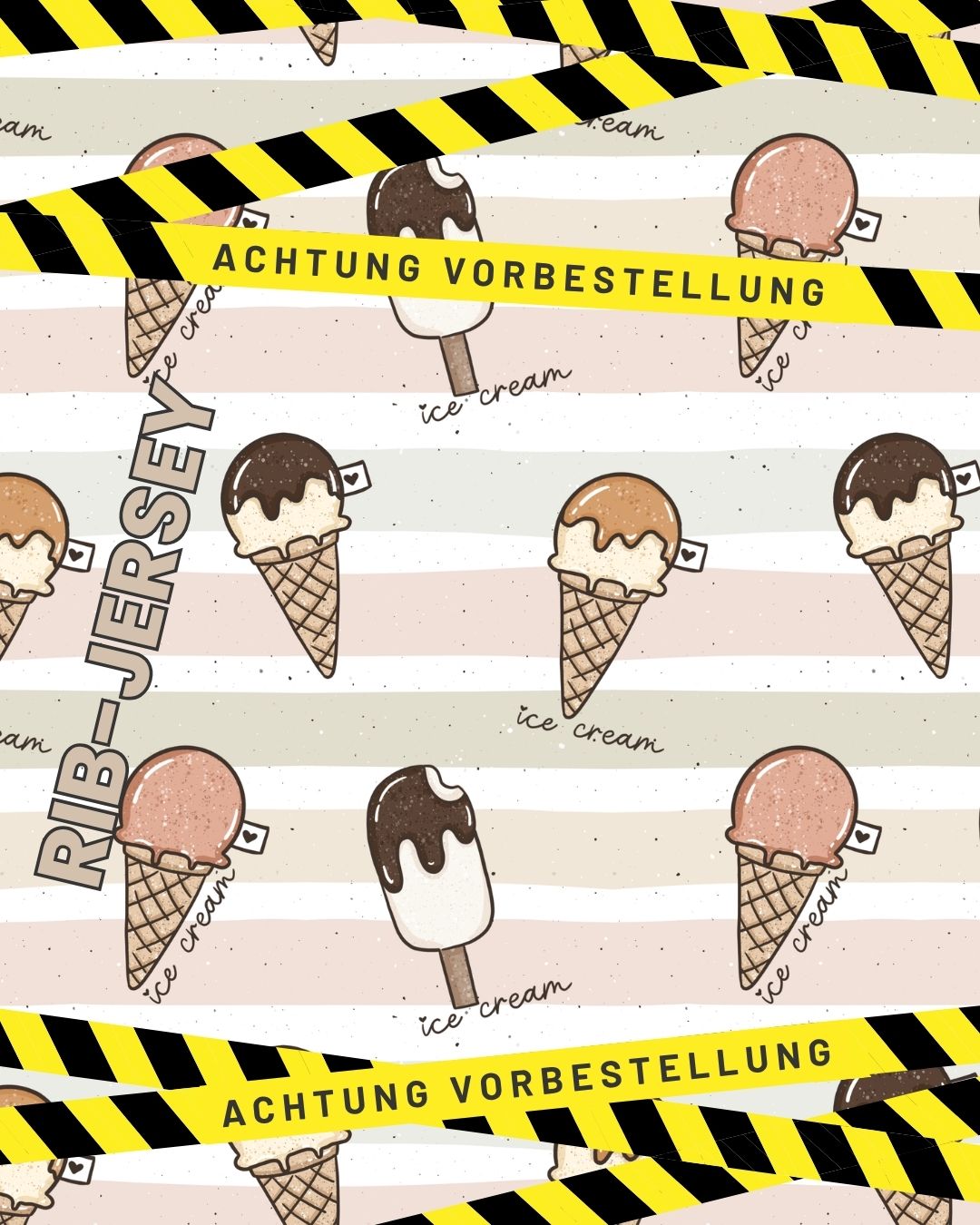 Bio Rib-Jersey - Eiswaffeln