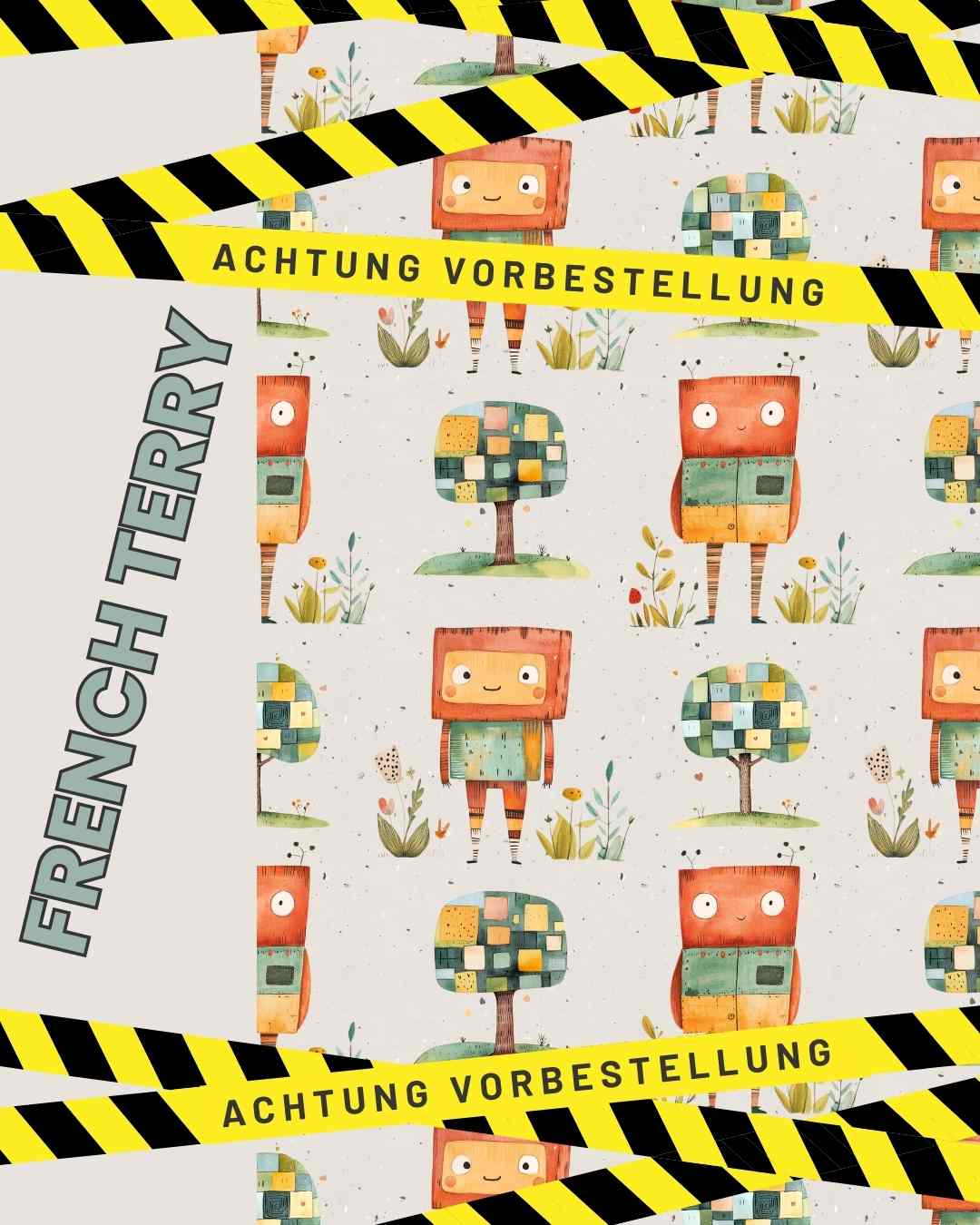 Vorbestellung Design Roboter auf French Terry