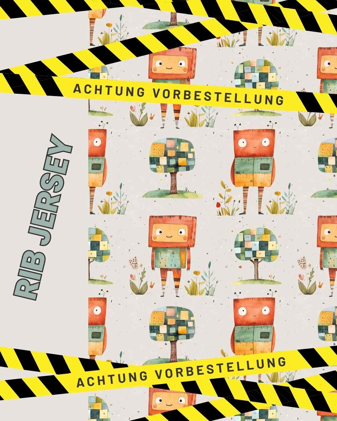 Vorbestellung Design Roboter auf Rib-Jersey